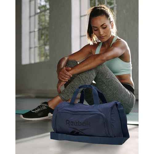 Reebok Duffle Bag - Carry On Gym Bag for Workout and Travel Duffel Bags - Small Size Overnight Bags for Women and Men, Easton Blue