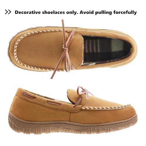 VLLy Mens Moccasin Slippers Breathable Memory Foam House Slippers Indoor/Outdoor House Shoes
