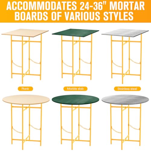 Blulu Mortar Board Stand Adjustable Folding with 2 Secure Chains for Supporting Mortar Pan and Boards in Masonry Construction