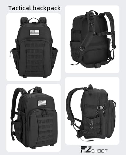 EZshoot 40L Tactical Backpack, Military Backpack for Men Women, Army Molle Rucksack Assault Pack, Heavy Duty Bug Out Bag, ...