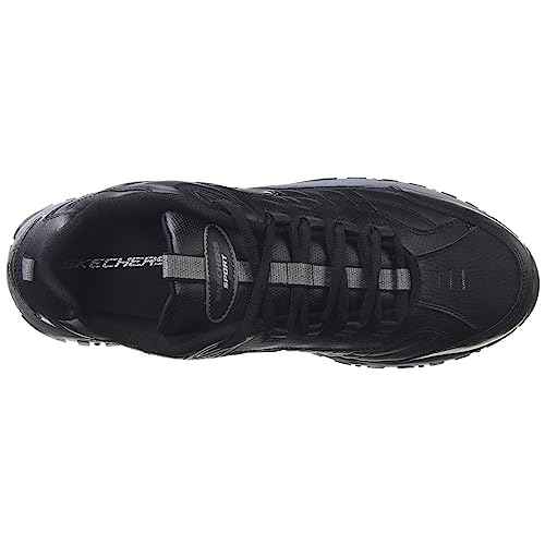 Skechers mens Energy Afterburn Shoes Lace-Up Sneaker, Black/Grey, 16 Wide