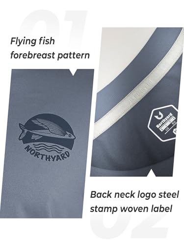 NORTHYARD Mens Swim Shirt Rash Guard UPF 50+ Quick Dry Short Sleeve Fishing Shirts Sun Protection Shirt Beach Water Swimming