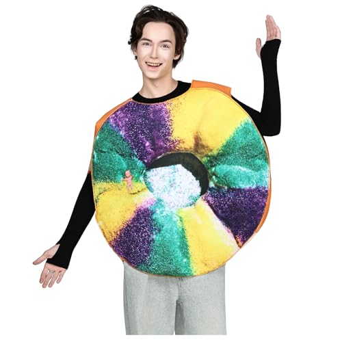 EraSpooky Adult King Cakes Costume Funny Mardi Gras Parades Outfits for Men Women