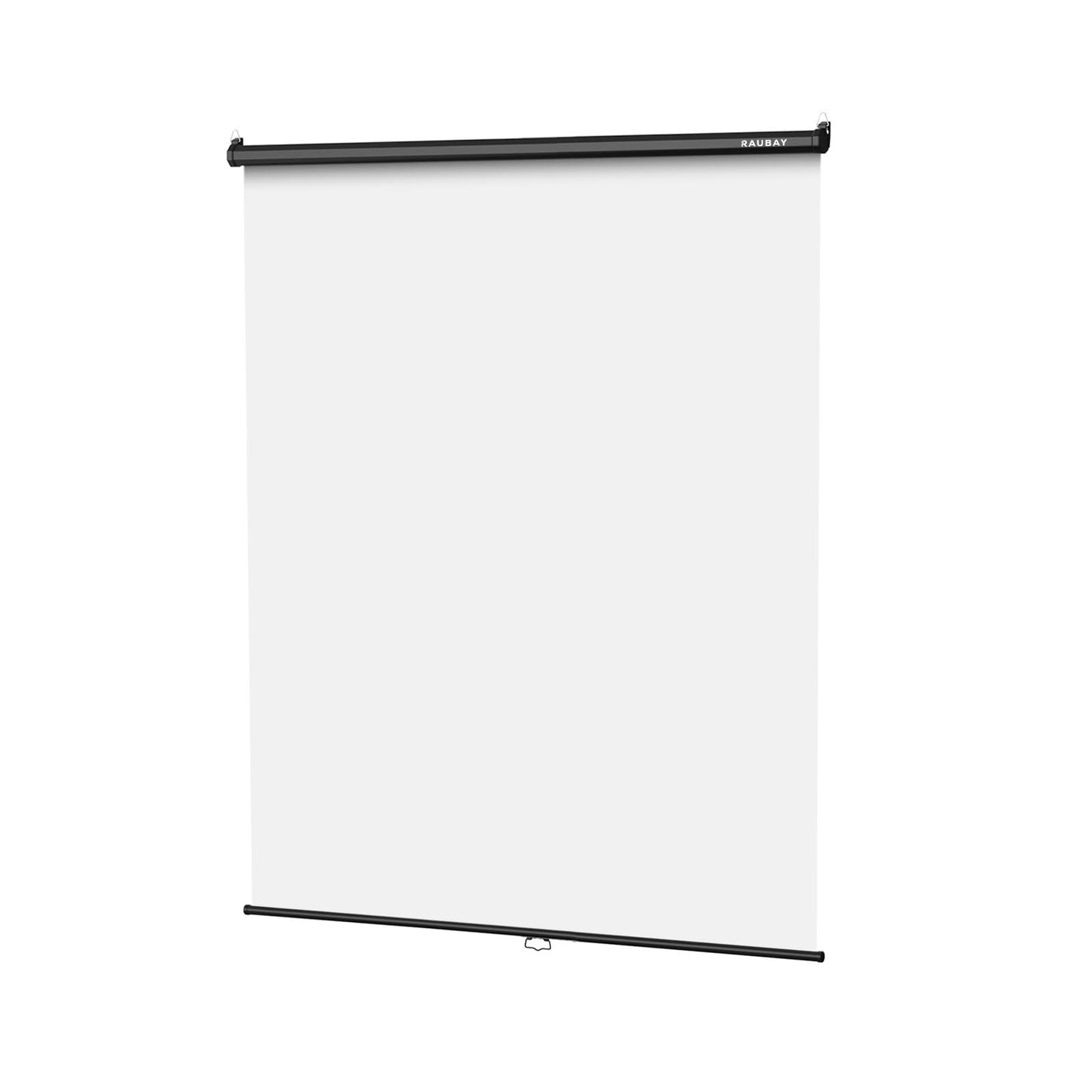 RAUBAY Retractable Pull Down White Screen Backdrop - 59.8" x 86.6" Collapsible Wall-Mount Background for Professional Video Production, Photography, TikTok and Video Conferencing