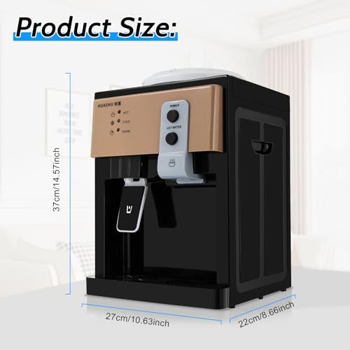 Top Loading Water Dispenser, 110V 575W Desktop Electric Water Dispenser Hot and Cold Water Cooler Efficient Cooling & Heat...