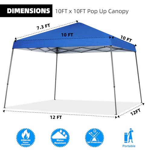 10x10FT Canopy Replacement Top Only, Waterproof Pop-Up Canopy Tent Top Cover with Ropes, Instant Canopy Top Sunshade Silve...