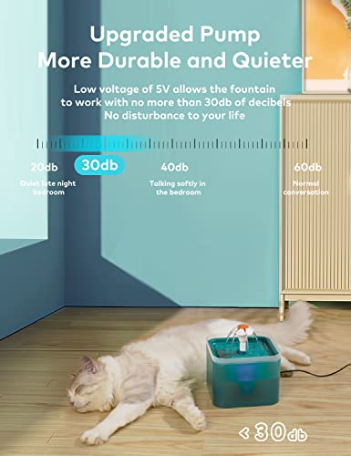 Cat Water Fountain for Drinking: Automatic Dog Bowl Dispenser - Pet Waterer Bowls Fountains - Auto Cats Dish Supplies - Qu...