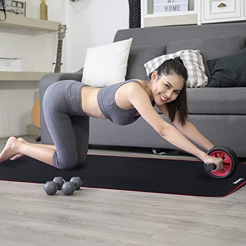 steelway Exercise Mat for AB Roller AB Mat Thin, Long Foldable Gym Mats for Home Gym, Indoor and Out door exercises, Black...