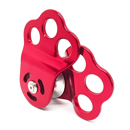 EMMRAGNO 30KN Climbing Single Pulley Climbing Three Hole Hitch Pulley Climbing Bearing Pulley, Hauling Pulley for Rock Cli...