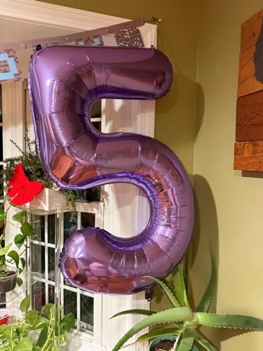 Numbers Balloon 3, 40 Inch Large Purple Balloon for Three Year Old Birthday Decor, 3 13 30 31 Birthday Party Decorations f...