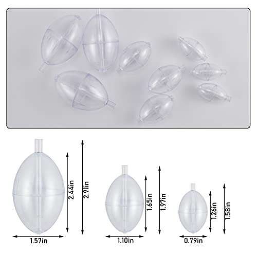 Alwonder Slip Bobbers Set for Fishing, 15PCS Fishing Slip Cast Spin Floats, 3 Sizes Clear Plastic Bobbers Kit, Oval Bubble...