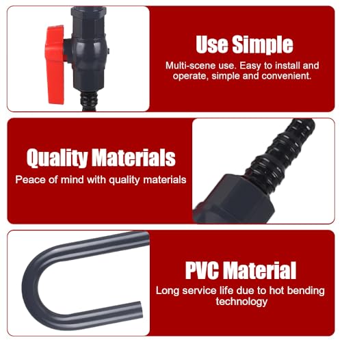 MiOYOOW Aquarium Water Changer, PVC Aquarium Water Filler Hanging Fish Tank Hook Filler with Flow Switch for 1/2“, 5/8”, ...