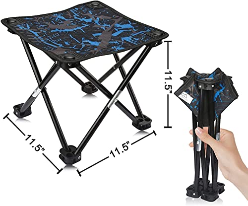 AILLOVCOL Folding Camping Stool Portable Chair Mini Foldable Stool for Adults Fishing Hiking Gardening and Beach with Carr...