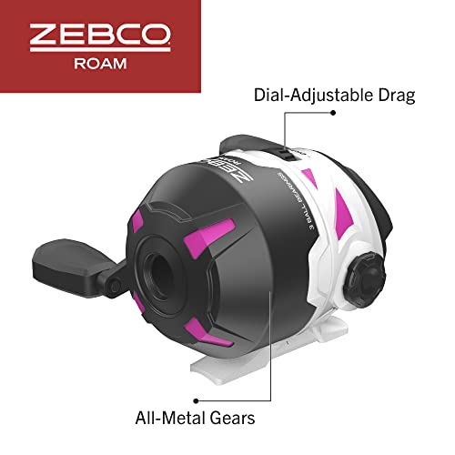 Zebco Roam Spincast Reel and Fishing Rod Combo, 6-Foot 2-Piece Fiberglass Fishing Pole with ComfortGrip Handle, Quickset A...