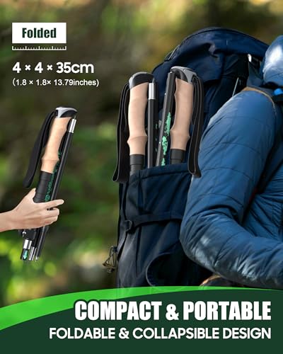 Trekking Poles for Hiking I Carbon or Aluminum Hiking Poles Ultra Lightweight I Adjustable Trekking Poles for Women and Me...
