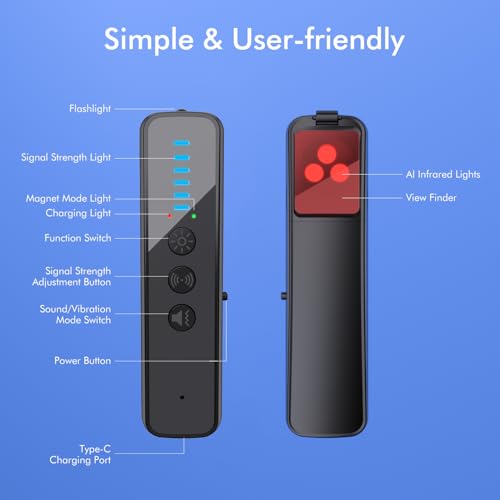abyliee Upgraded Hidden Camera Detector - AI-Powered Anti-Spy Device, GPS Tracker & Bug Detector, Portable RF Signal Scann...