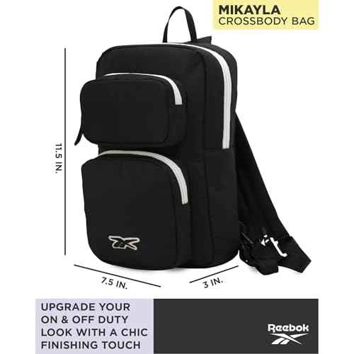 Reebok Unisex Crossbody Sling Bags ? Compact Convertible Strap Cross Body Bag Travel Sling Bag - Gym & Travel Essential