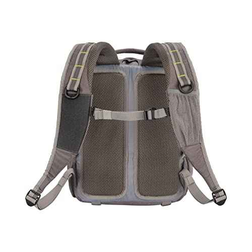 Allen Company Chatfield Compact Fishing Backpack, 12" L x 6" W x 15" H, 17.6 liters, Gray/Lime