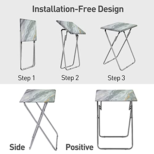 Garden 4 you Portable Folding TV Tray Dinner Snack Trays Table Portable Foldable Table Small Sofa Bedside Tables with Ligh...