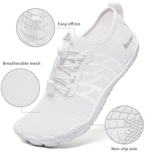 Racqua Water Shoes Quick-Dry Swim Shoes Breathable Lightweight Beach Shoes Pool Barefoot Aqua for Women Men