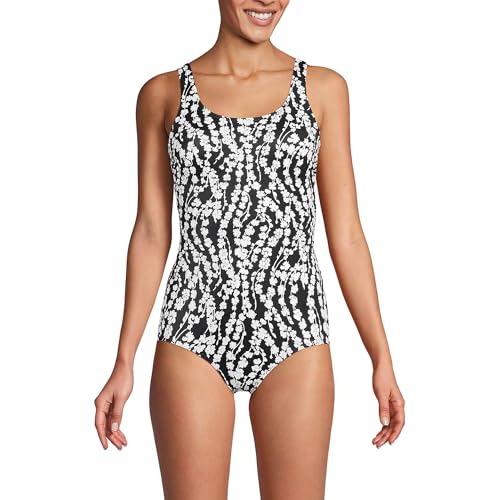 Lands' End Women's Chlorine Resistant Soft Cup Tugless Sporty One Piece Swimsuit