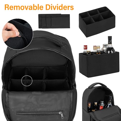 OUUTMEE Bartender Bag, Bartender Kit Travel Backpack for Cocktail Shaker Set, Portable Carrying Bag with Compartments for ...