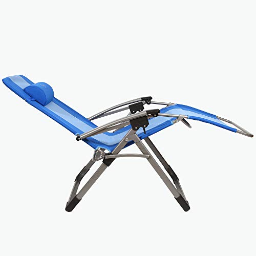 Kamp-Rite Outdoor Folding Reclining Zero Gravity Beach Lawn Chair w/Headrest Pillow, for Camping, Tailgating, & Sports, 30...