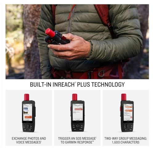Garmin GPSMAP H1i Plus Premium Handheld GPS Navigator with inReach Technology Bundle with 128GB MicroSD Card (2-Items)
