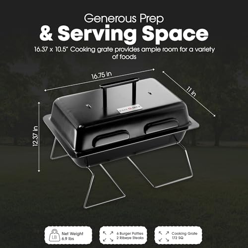 GasOne GPT-25 Propane Burner Gas Grill with Foldable Legs – Portable Grill Propane BBQ Grills with Adjustable Regulator – ...