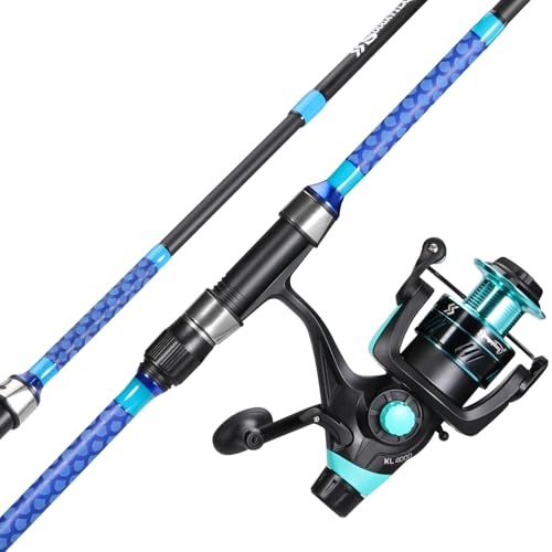 Sougayilang 3 Piece Baitfeeder Combo Surf Fishing Rod Combo Medium/Heavy Travel Spinning Rod with 4000 Size Reel (9'/10'/1...