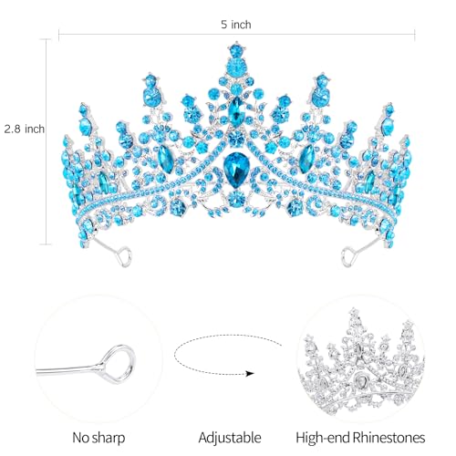 VELSCRUN Birthday Tiara Crowns for Women Girls Crystal Birthday Girl Headband Sash Elegant Princess Crown Happy Birth Part...