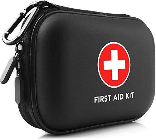Mini First Aid Kit, 100 Pieces Water-Resistant Hard Shell Small Case - Perfect for Travel, Outdoor, Home, Office, Camping,...