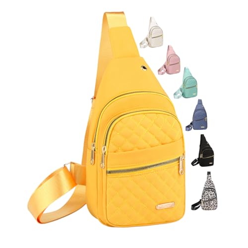 Crossbody Small Sling Backpack Sling Bag for Women Men, Chest Bag Daypack Crossbody for Travel Sport Running Hiking (Yellow)