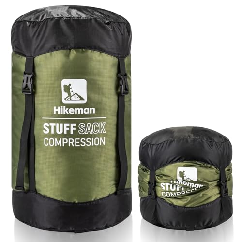 HIKEMAN Compression Sack, 50% More Storage! 12L/19L/32L/46L/53L Compression Stuff Sack, Water-Resistant & Ultralight Sleep...