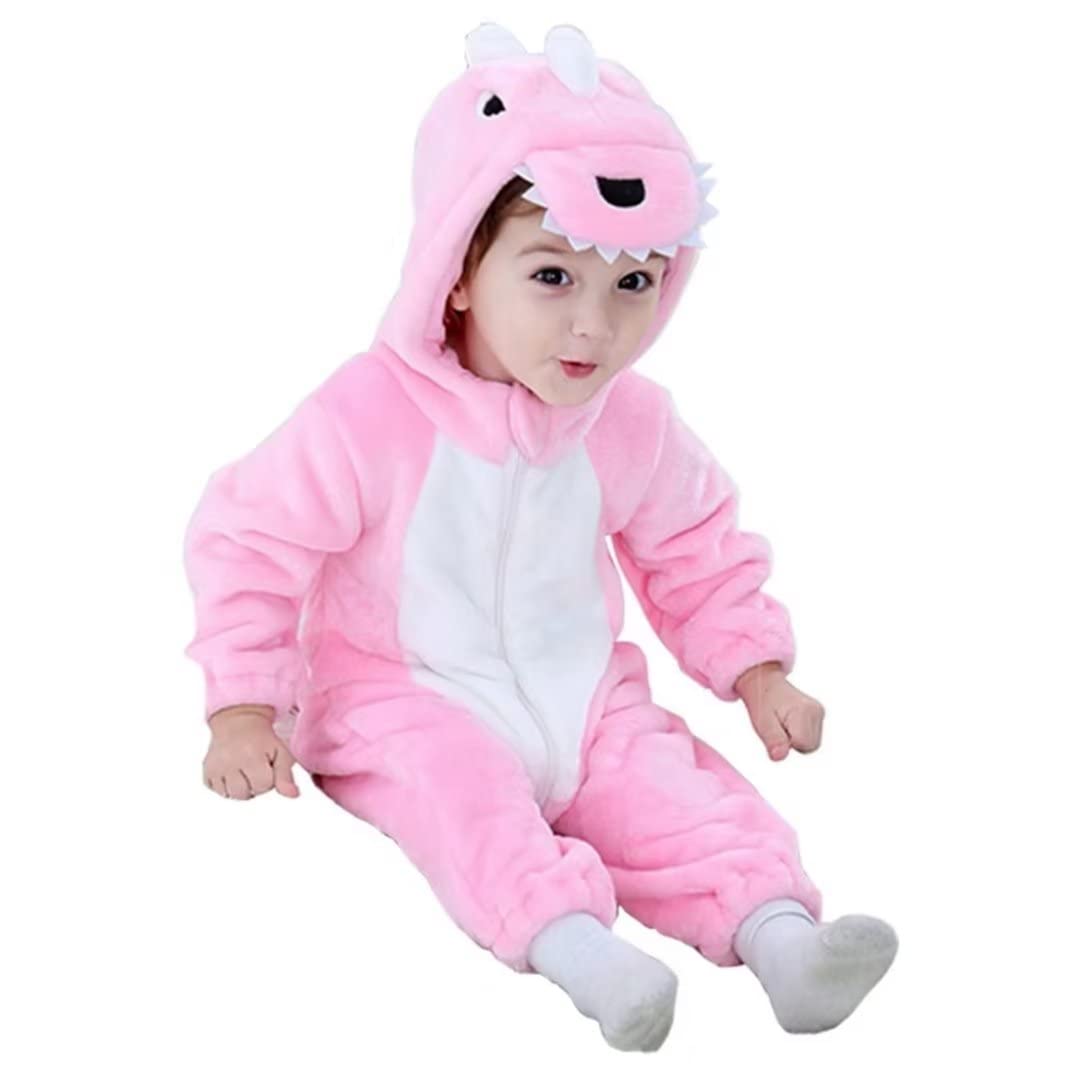 QIAONIUNIU Halloween Baby Pink Dinosaur Costumes Toddler Outfit Infants Cosplay Romper 6-12 Months