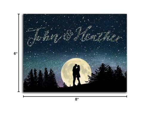 Personal-Prints | Personalized Gifts for a Romantic Valentine’s Day or Anniversary | Stretched Canvas Customized and Ready to Display with an Easel Back (1 - Written in the Stars)