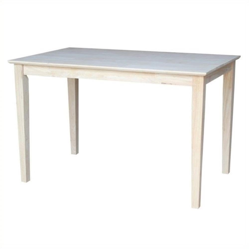 International Concepts Table Top Solid with Wood Standard Height Shaker Legs, 30 by 48-Inch, Unfinished