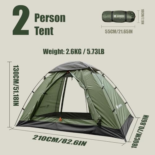 Backpacking Tent for Camping 1-5 Person Hiking Ultralight Tent for Waterproof Windproof Outdoor Two Doors Tents Easy Quick...
