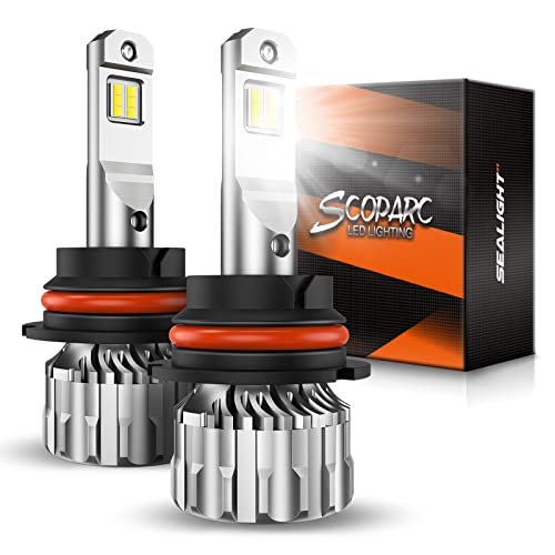 SEALIGHT 9007/HB5 Bulbs 46000LM, 9007 Bulbs 6500K Cool White Fog Lights, 60000+ Hours’ Lifespan with 15000RPM Cooling Fan,...