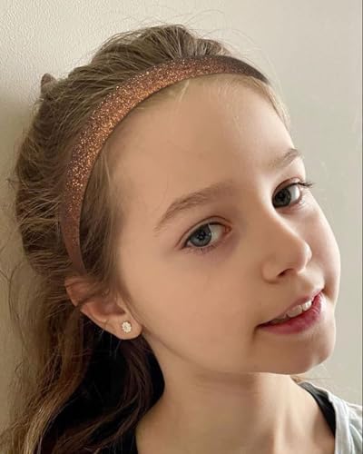 doboi 15 Colors Toddler Headbands Sparkle Plastic Headbands For Girls Glitter Thin Head Bands No Slip Fashion Girls Hard T...