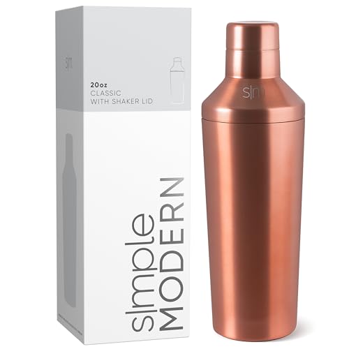 Simple Modern Cocktail Shaker Set with Jigger Lid | Stainless Steel Boston Shaker Insulated Martini Mixer for Mocktails | ...