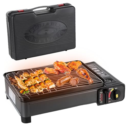 Wimdoyily Propane Grill Portable,Portable Gas Grill Butane Stove (BLACK)