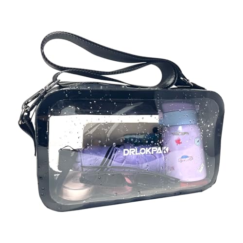 DRLOKPAK Stadium-Approved Clear Crossbody Bag Handbag–Reusable PVC Purse Pack for Events Concerts Festivals & Games