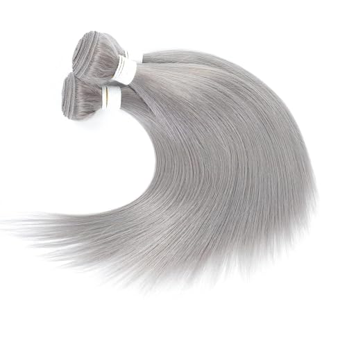 Augfst Brazilian Virgin Human Hair Bundles Sliver Grey Straight Wave Bundles Human Hair 20 22 24 inch Inch 12A Unprocessed Brazilian Sewn In Quick Weave for Black Women