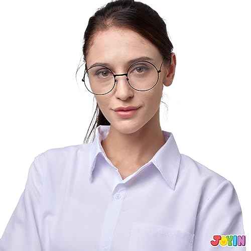Spooktacular Creations Halloween Black Wizard Glasses, Old Men Round Wire Costume Glasses Accessory for Men Women Halloween Dress Up, Halloween Costume Prop