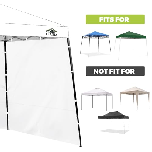FLAGLY Slant Leg Canopy Sidewall - 3 Pack 300D Waterproof Attachable Tent Wall for 10x10ft Canopy, Privacy Shade for Outdo...