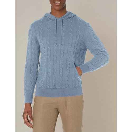 Brooks Brothers Men's Cotton Cable Knit Hoodie Sweater