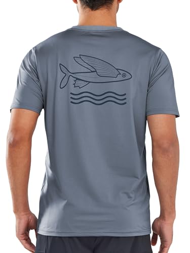 NORTHYARD Mens Swim Shirt Rash Guard UPF 50+ Quick Dry Short Sleeve Fishing Shirts Sun Protection Shirt Beach Water Swimming