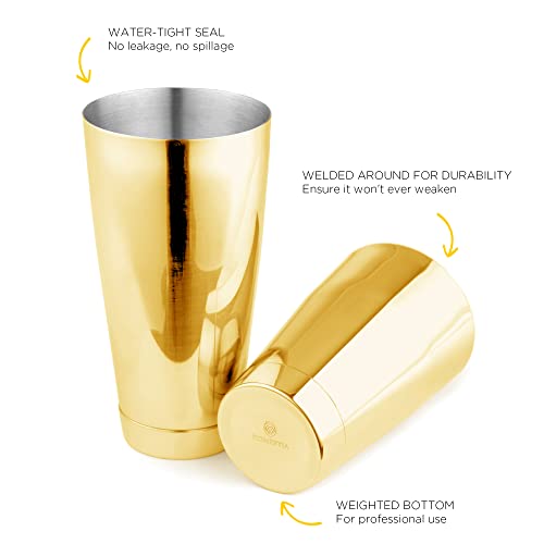 Homestia Boston Cocktail Shaker Set, 18 oz & 28 oz Stainless Steel Weighted Shaker Tins, Metal Martini Shaker Drink Mixer ...