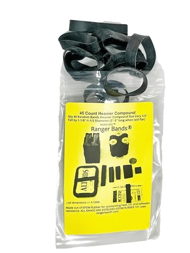 Ranger Bands® 45 Count Random Heavier Compound from EPDM Rubber for Survival, Emergency Tinder and Strapping Gear Made in ...